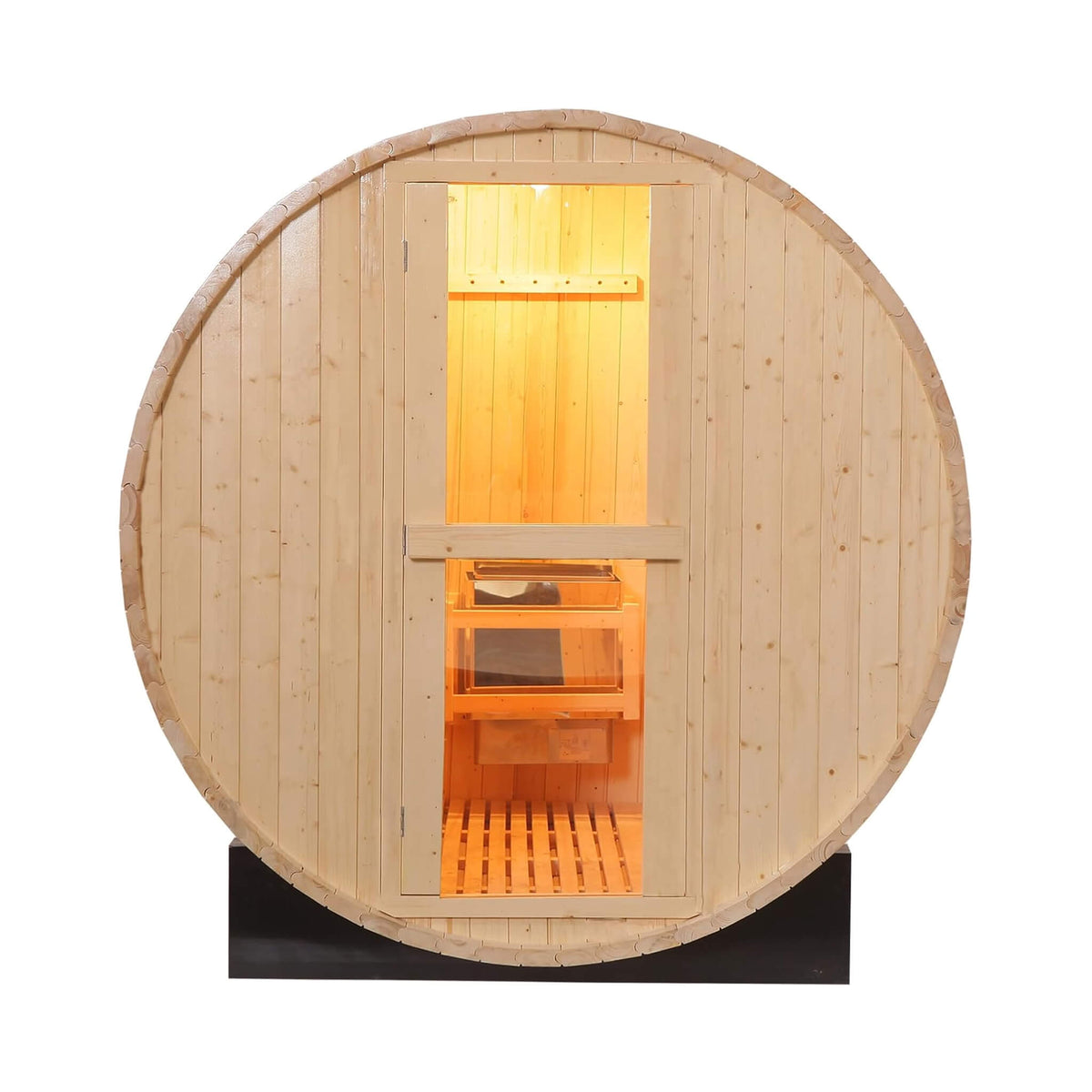 Thermora Haven Premium All-Weather Outdoor Pinewood Barrel Sauna Kit With 4.5KW Heater And Tempered Glass Window [Made-To-Order] (SAK91462)